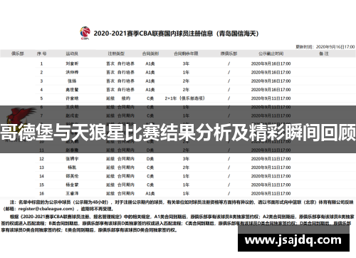 哥德堡与天狼星比赛结果分析及精彩瞬间回顾